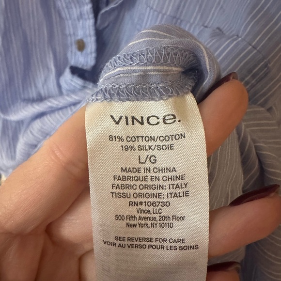 Vince Light Blue Striped Button Down Shirt - Picture 2 of 5